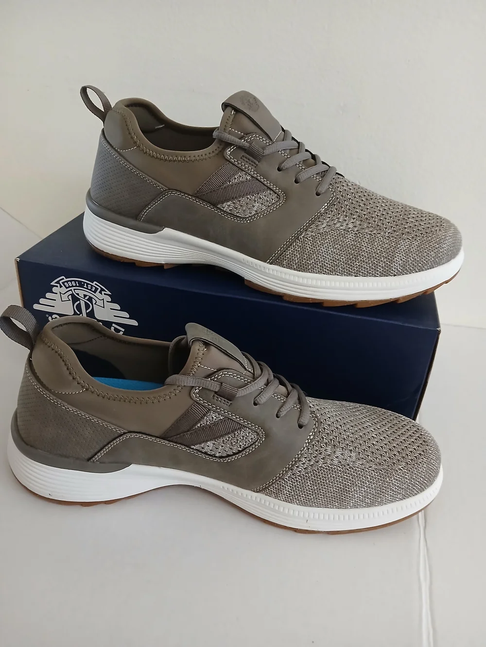 Dockers Size 13 M Men's Grey Knit Lace-Up Casual Sneakers New $40 - Picture 6 of 9